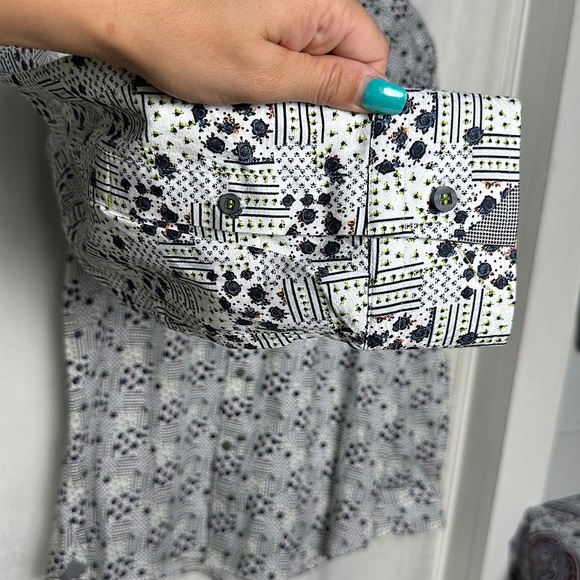 Brandolini All Over Graphic Print Button Up Dress Shirt Business Casual Vintage - Picture 14 of 17